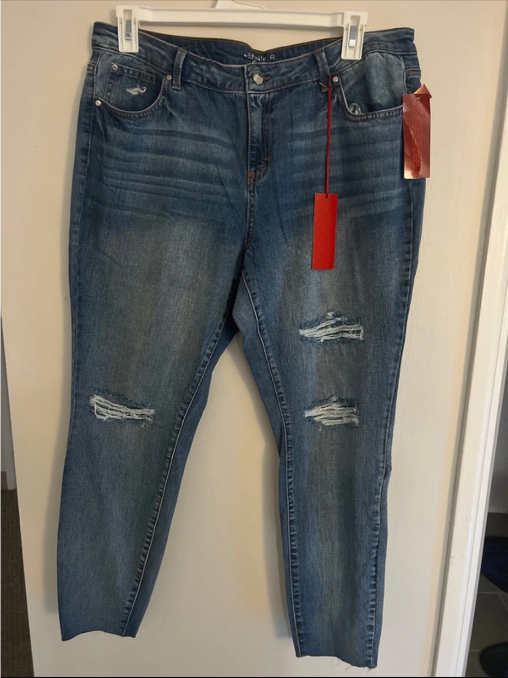 Jennifer Lopez Distressed Blue Skinny Jeans